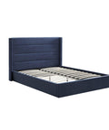 Madi Dark Navy Double Upholstered Bed