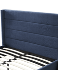 Madi Dark Navy Double Upholstered Bed