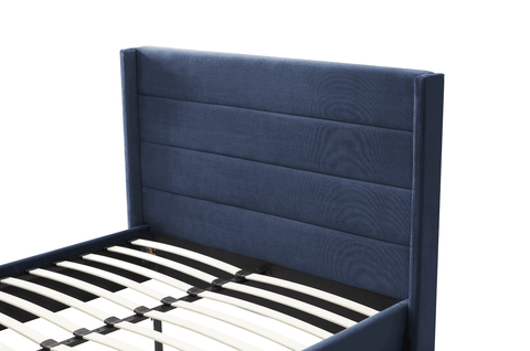 Madi Dark Navy Double Upholstered Bed