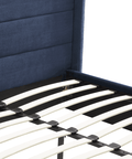 Madi Dark Navy Double Upholstered Bed