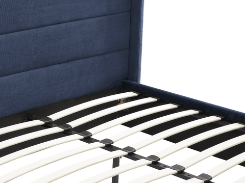 Madi Dark Navy Double Upholstered Bed