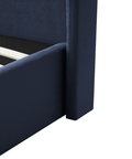 Madi Dark Navy Double Upholstered Bed
