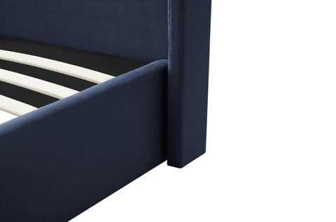 Madi Dark Navy Double Upholstered Bed