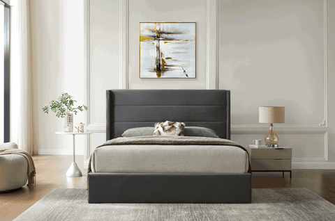 Madi Grey Double Upholstered Bed - Furnt