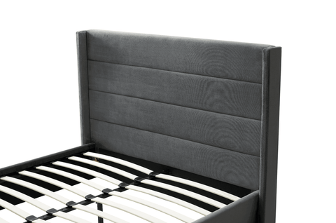 Madi Grey Double Upholstered Bed - Furnt