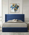 Madi Navy Double Upholstered Bed