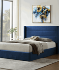 Madi Navy Double Upholstered Bed