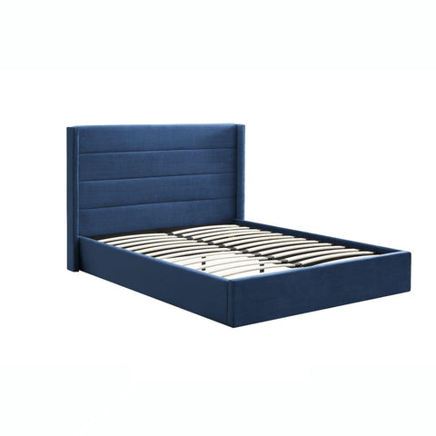 Madi Navy Double Upholstered Bed - Furnt