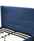 Madi Navy Double Upholstered Bed