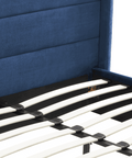 Madi Navy Double Upholstered Bed