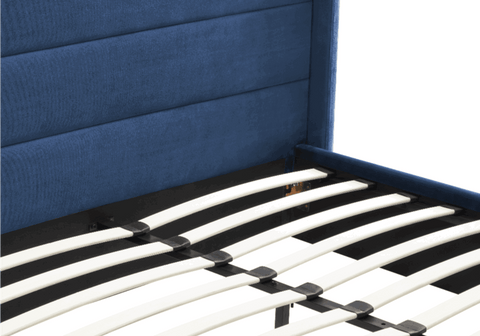 Madi Navy Double Upholstered Bed - Furnt