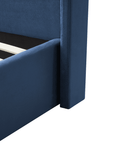 Madi Navy Double Upholstered Bed