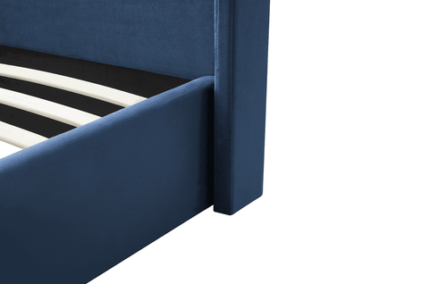 Madi Navy Double Upholstered Bed - Furnt