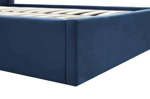 Madi Navy Double Upholstered Bed - Furnt