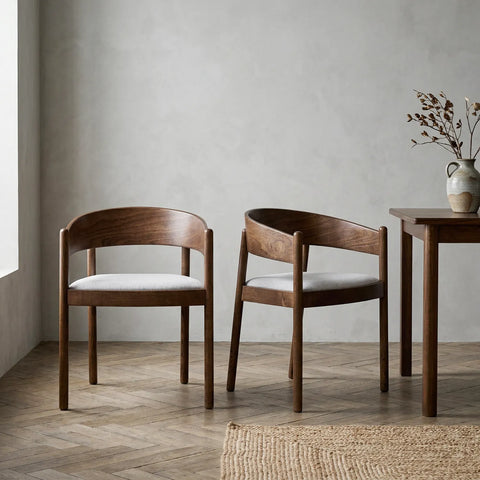 Maplen Cream Fabric Dining Chairs