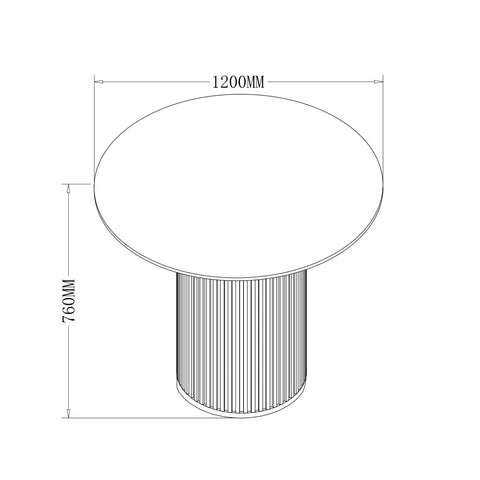 Marcio White Marble-effect Ceramic Top & Wooden Base Round Dining Table - 120cm
