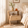 Mina Rattan 1 Drawer Wooden Bedside Cabinet - Natural Effect