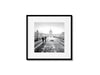Misty Morning on Pont des Arts in Black & White - Luminous Crystal Porcelain Framed Art Print - Furnt