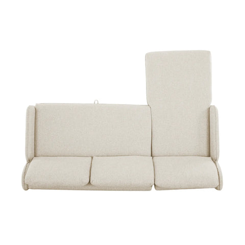 Movra Fabric 3-Seater Corner Sofa Bed with Storage - Cream