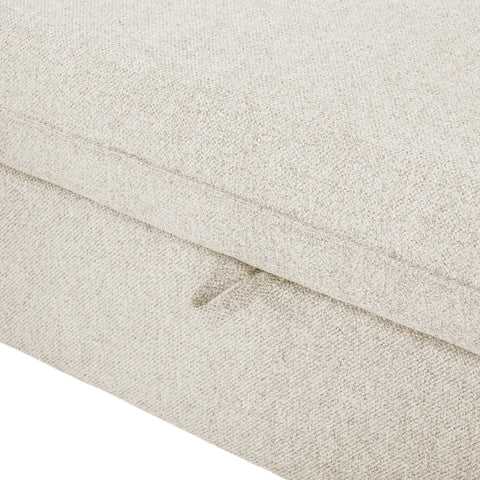 Movra Fabric 3-Seater Corner Sofa Bed with Storage - Cream