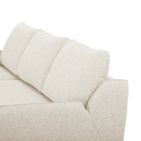 Movra Fabric 3-Seater Corner Sofa Bed with Storage - Cream