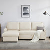 Movra Cream Fabric 3 Seater Reversible Corner Sofa Bed with Storage