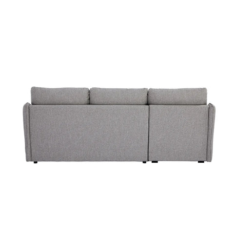 Movra Fabric 3-Seater Corner Sofa Bed with Storage - Grey