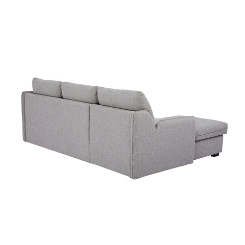 Movra Fabric 3-Seater Corner Sofa Bed with Storage - Grey