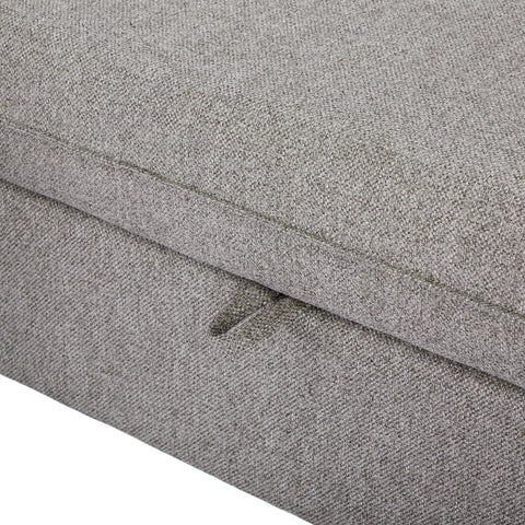 Movra Fabric 3-Seater Corner Sofa Bed with Storage - Grey