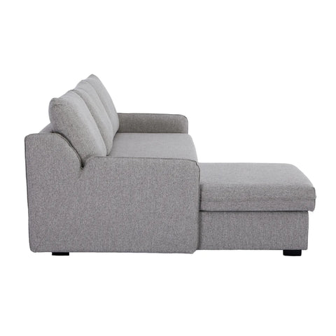 Movra Fabric 3-Seater Corner Sofa Bed with Storage - Grey