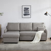 Movra Grey Fabric 3 Seater Reversible Corner Sofa Bed with Storage