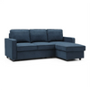 Myles Corner Sofa Bed in Blue, Grey and Natural Textured Weave