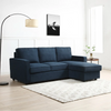 Myles Corner Sofa Bed in Blue, Grey and Natural Textured Weave