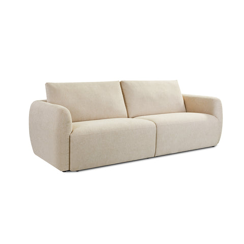 Nobie Light Cream Soft-Weave Fabric 3 Seater Sofa
