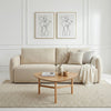 Nobie Light Cream Soft-Weave Fabric 3 Seater Sofa