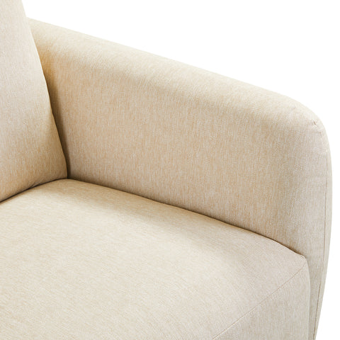 Nobie Light Cream Soft-Weave Fabric 3 Seater Sofa