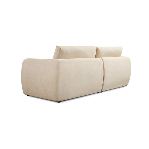 Nobie Light Cream Soft-Weave Fabric 3 Seater Sofa