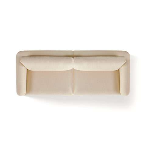 Nobie Light Cream Soft-Weave Fabric 3 Seater Sofa