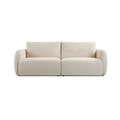 Nobie Light Cream Soft-Weave Fabric 3 Seater Sofa