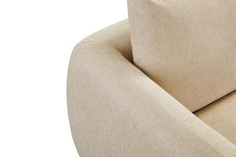 Nobie Light Cream Soft-Weave Fabric 3 Seater Sofa