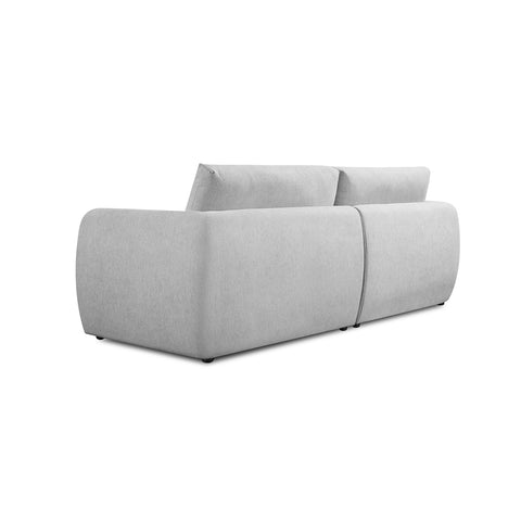 Nobie Light Grey Soft-Weave Fabric 3 Seater Sofa