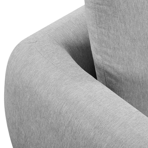 Nobie Light Grey Soft-Weave Fabric 3 Seater Sofa
