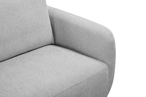 Nobie Light Grey Soft-Weave Fabric 3 Seater Sofa