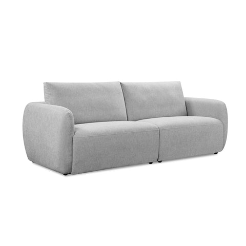 Nobie Light Grey Soft-Weave Fabric 3 Seater Sofa