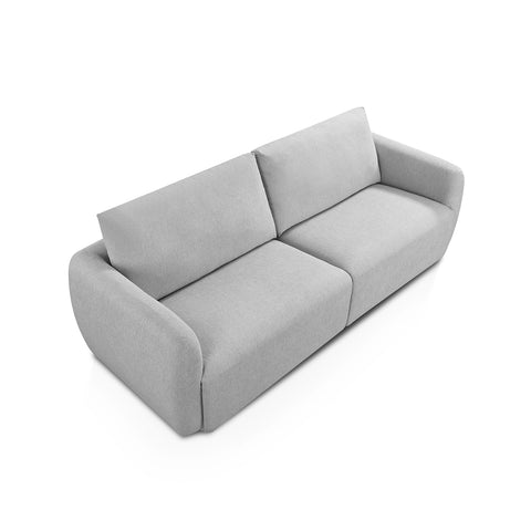 Nobie Light Grey Soft-Weave Fabric 3 Seater Sofa