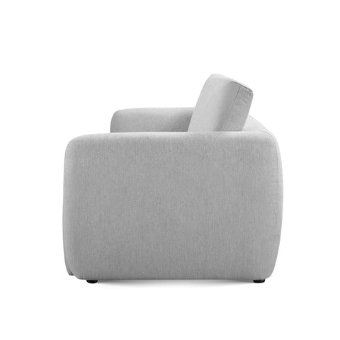 Nobie Light Grey Soft-Weave Fabric 3 Seater Sofa