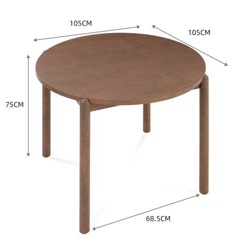 Nomi Walnut Effect 2-4 Seater Round Wooden Dining Table - 105cm