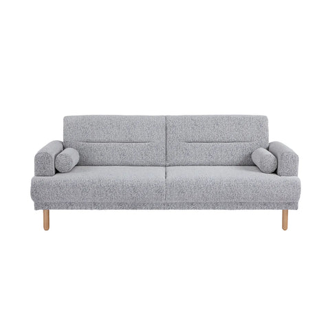 Nuvah Grey Fabric Click-Clack 3 Seater Sofa Bed with Removable Armrests