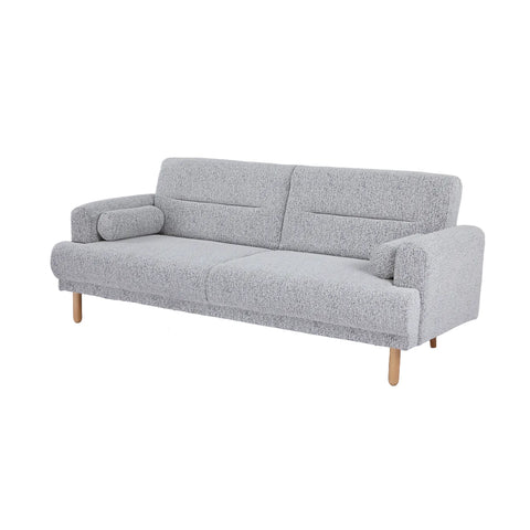 Nuvah Grey Fabric Click-Clack 3 Seater Sofa Bed with Removable Armrests