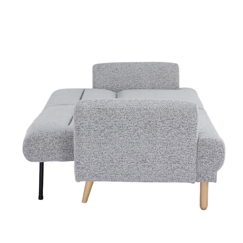 Nuvah Grey Fabric Click-Clack 3 Seater Sofa Bed with Removable Armrests